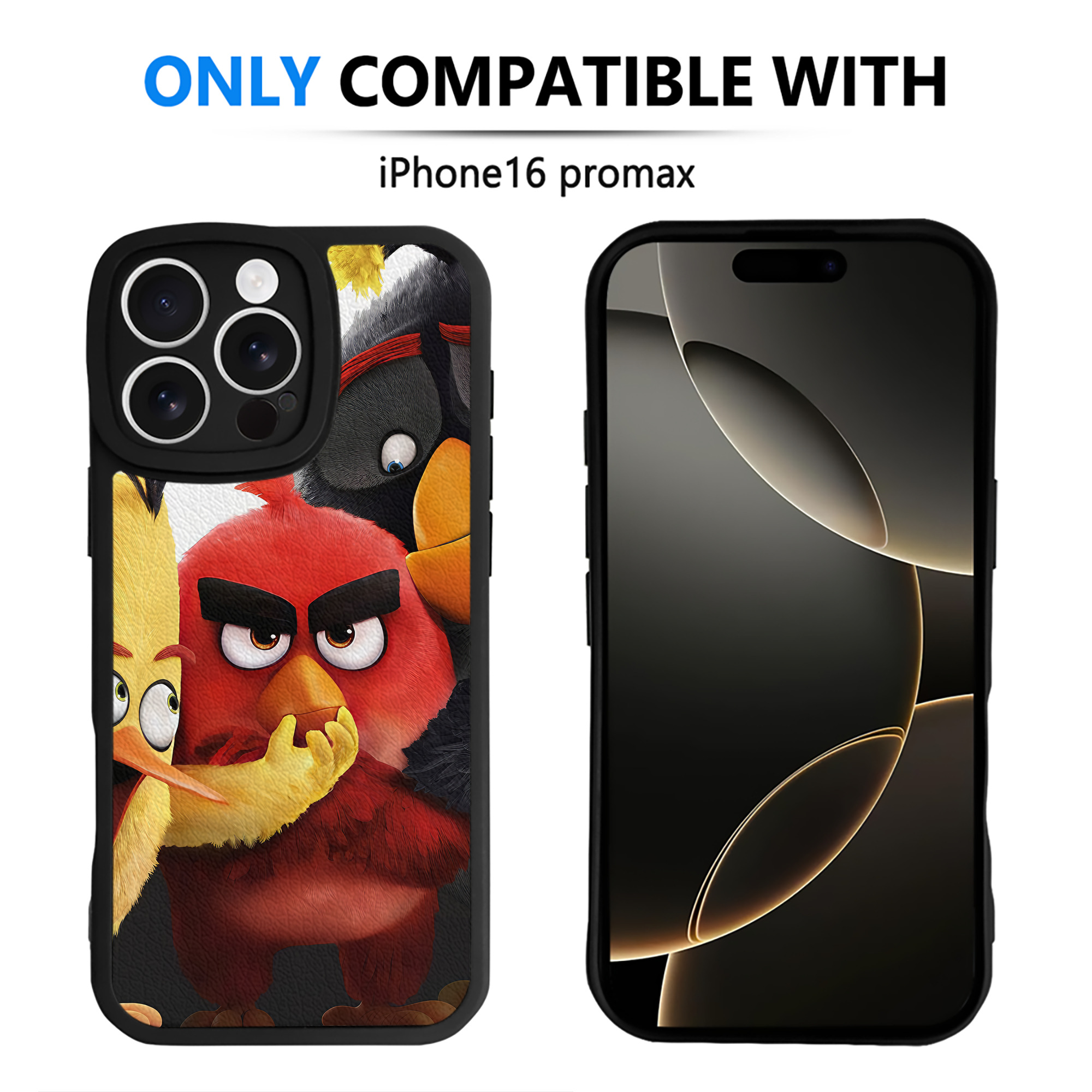 （画像用） Angry Birds アングリーバード 【iPhone 16シリーズ対応】シリコンスマホケース（レザー調） 材質：シリコン